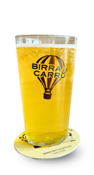 Bicchiere pinta da birra serigrafata Birra Carrù.